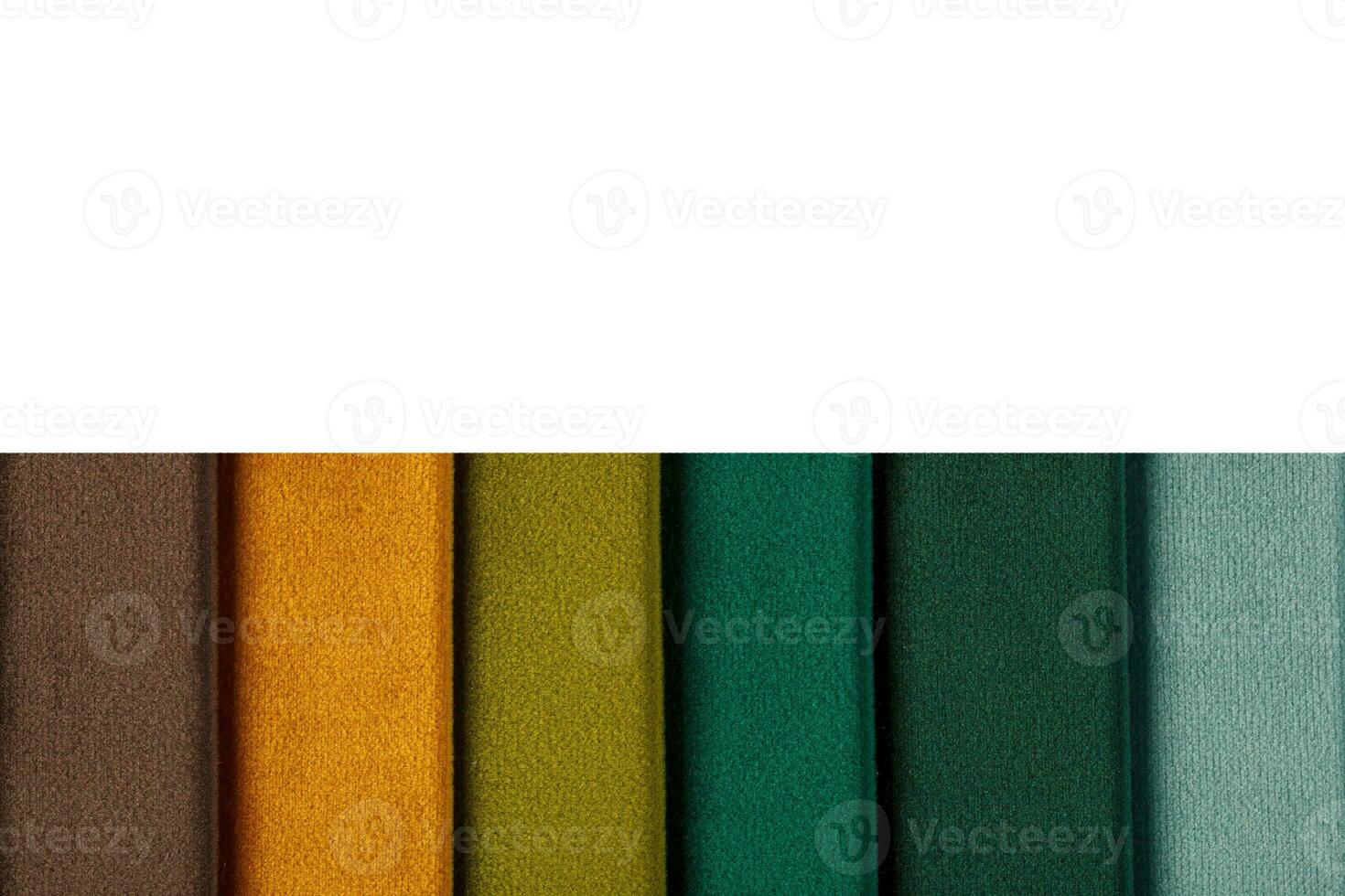 Different samples of velvet fabric photo