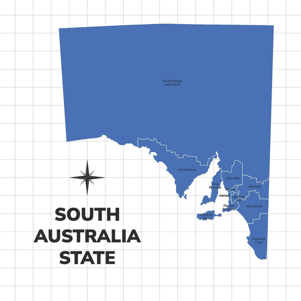 sur Australia estado mapa ilustración. mapa de el estado en Australia vector