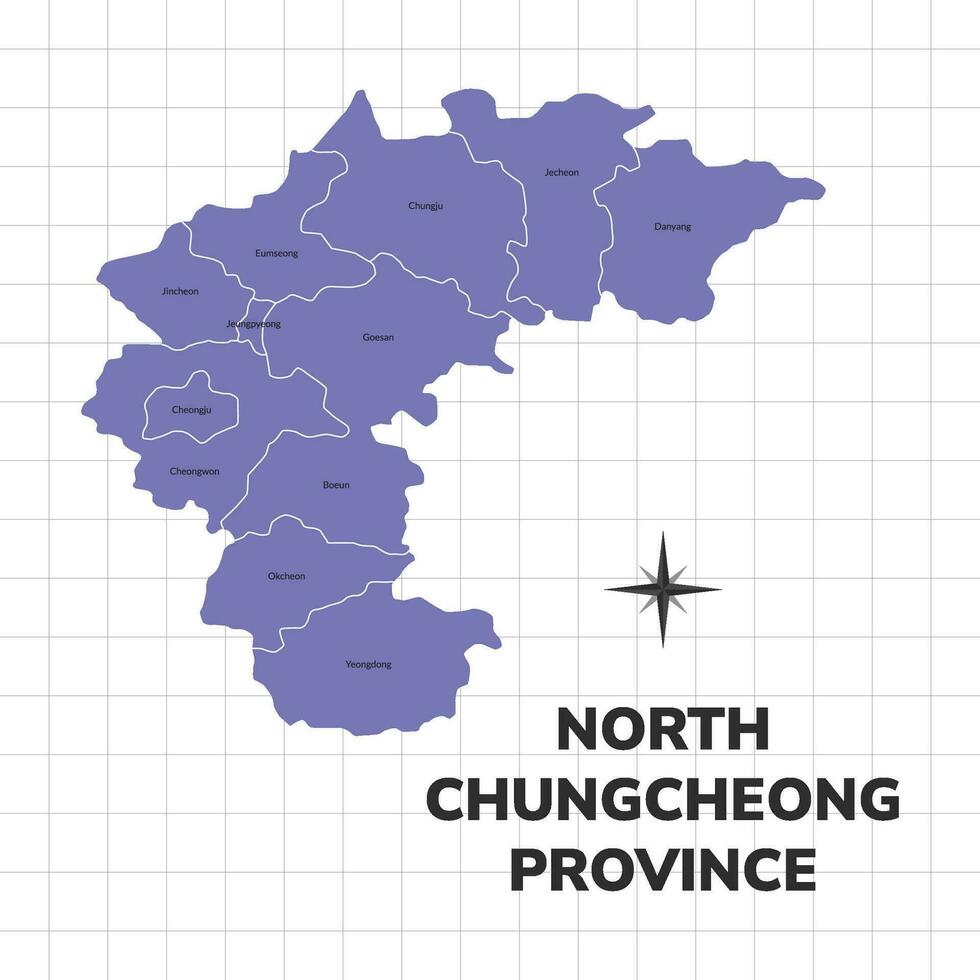 South Chungcheong province map illustration. Map of the province in South Korea vector