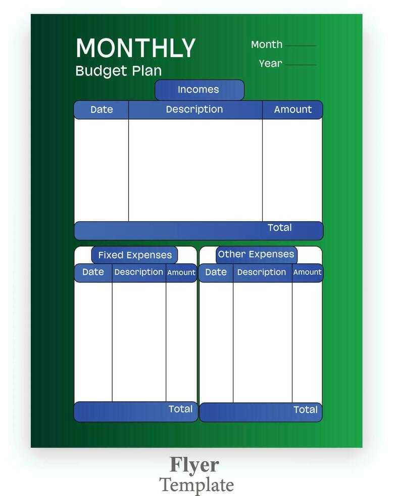 plantilla de planificador de presupuesto vector