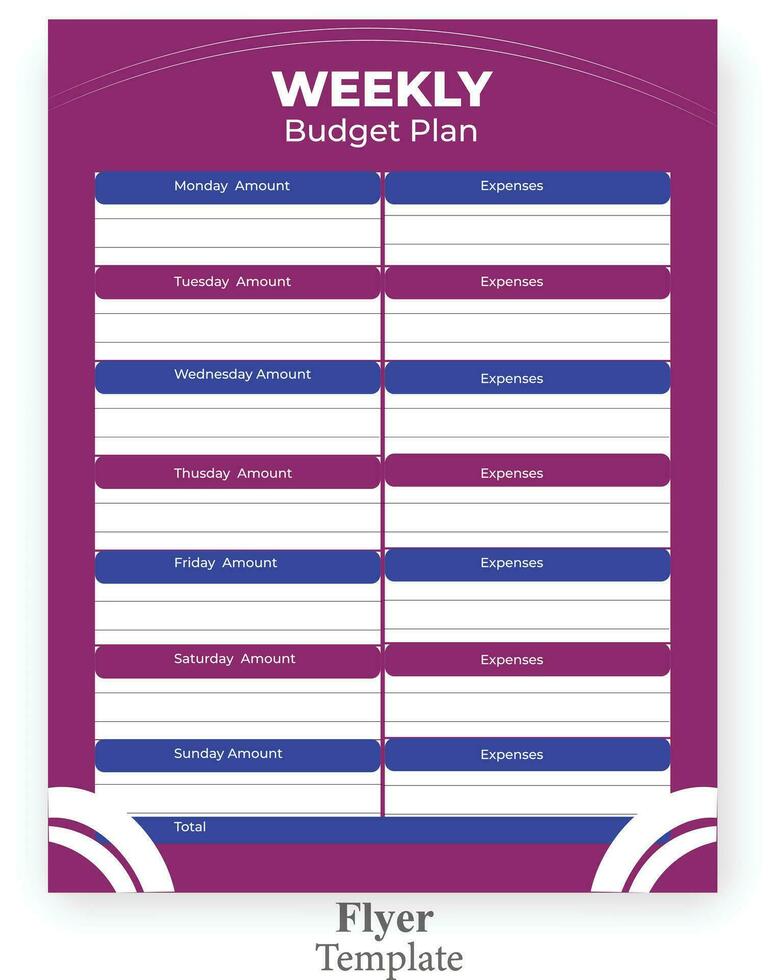 Budget planner template vector