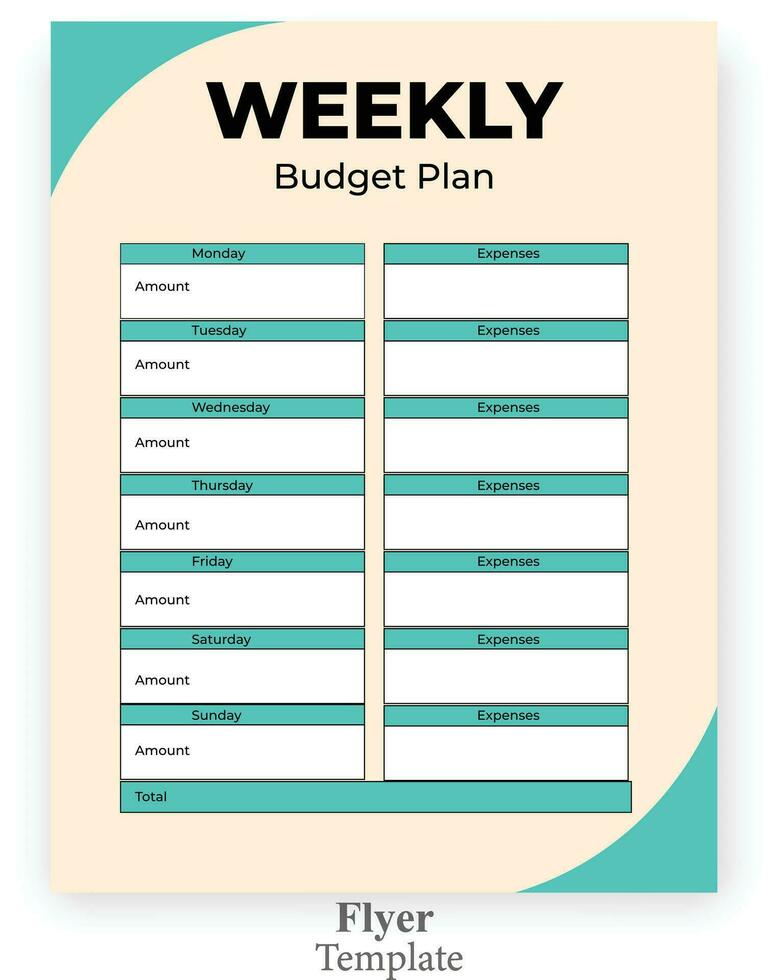 Budget planner template vector