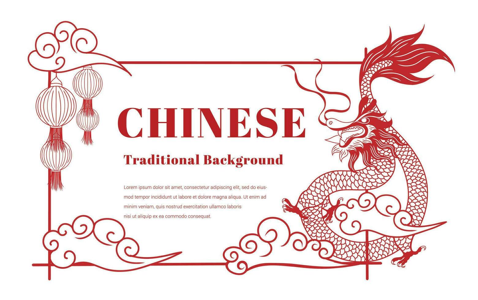 continuar marco, líneas rojo color , continuar chino estilo, chino Clásico marco, decorativo clásico festivo rojo antecedentes. vector