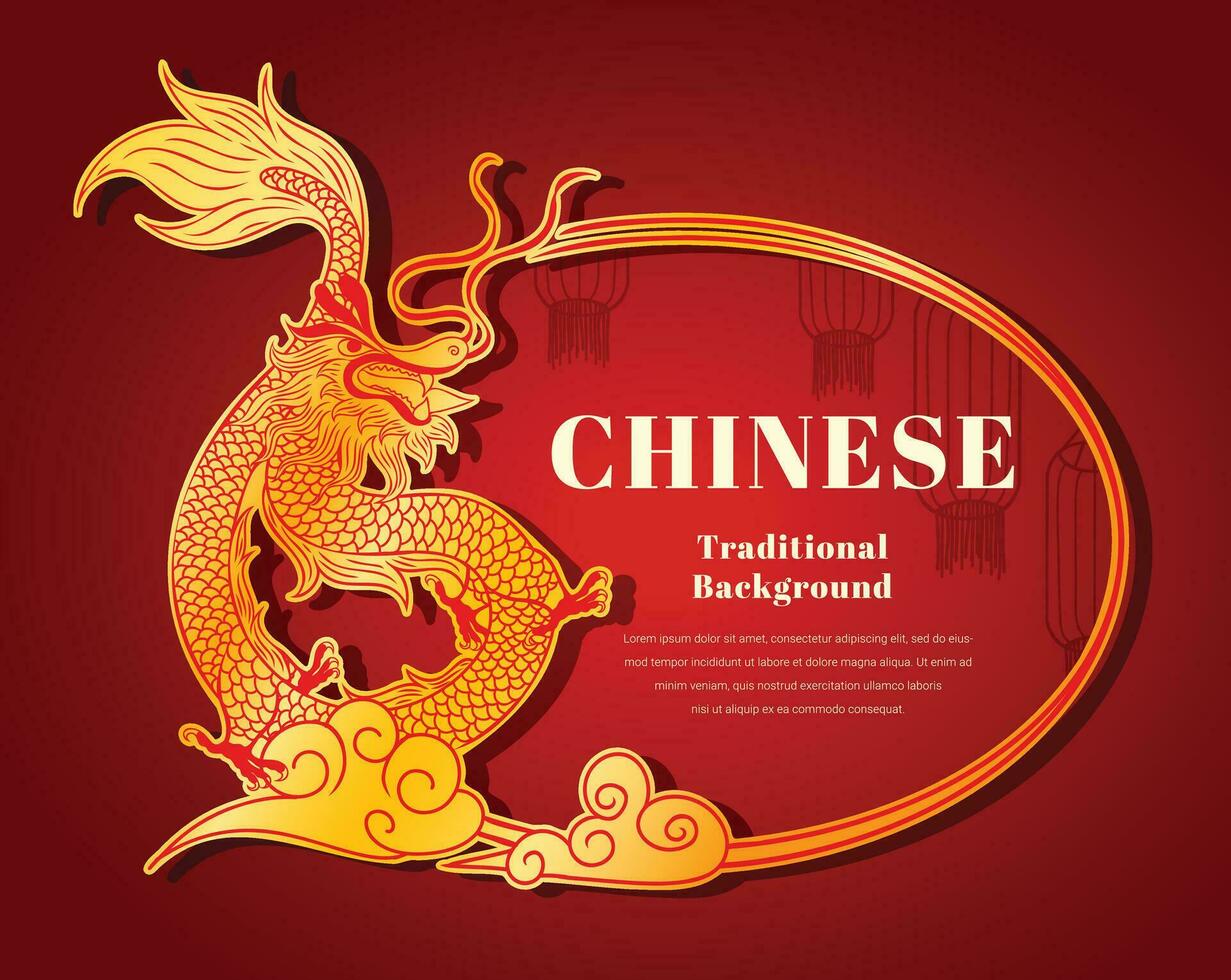 Chinese traditional frame with Chinese dragon, Frames of Chinese Style, Various oriental ornament frame, Retro frames. vector
