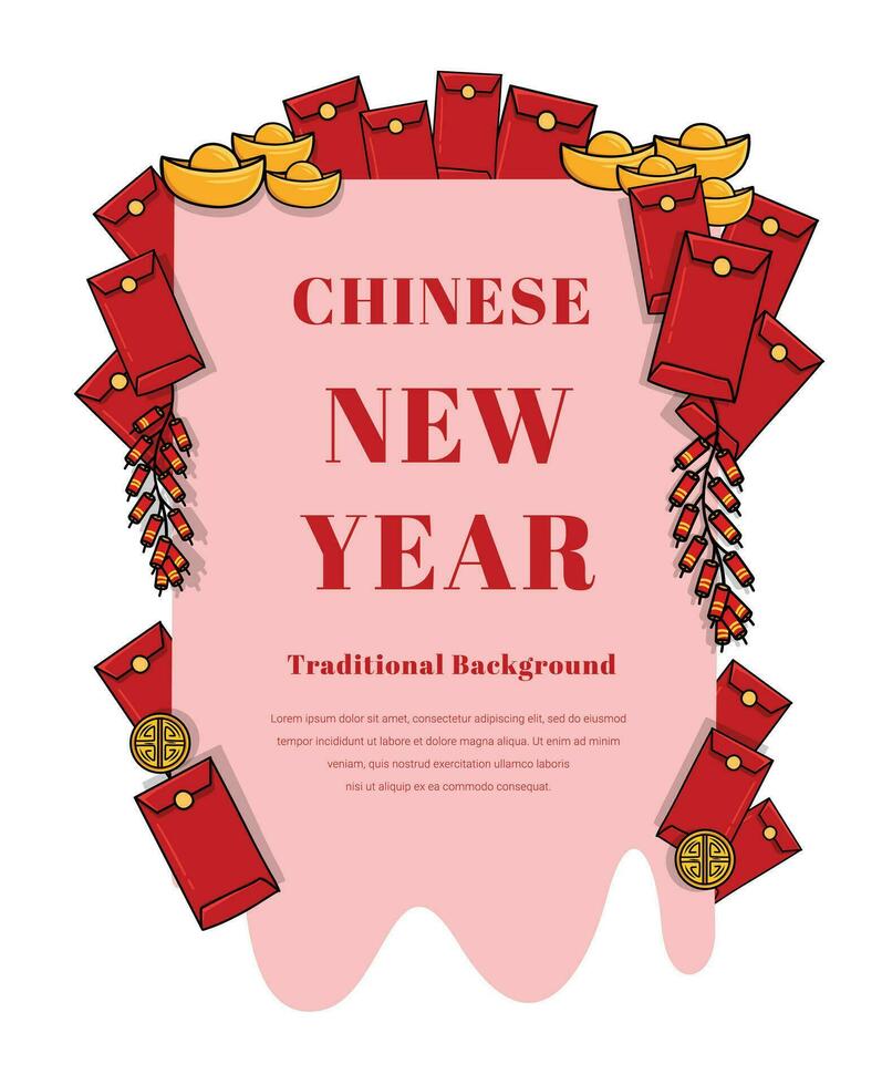 Traditional chinese border design, chinese frame, Chinese lunar new year elements Chinese New Year festive design. vector