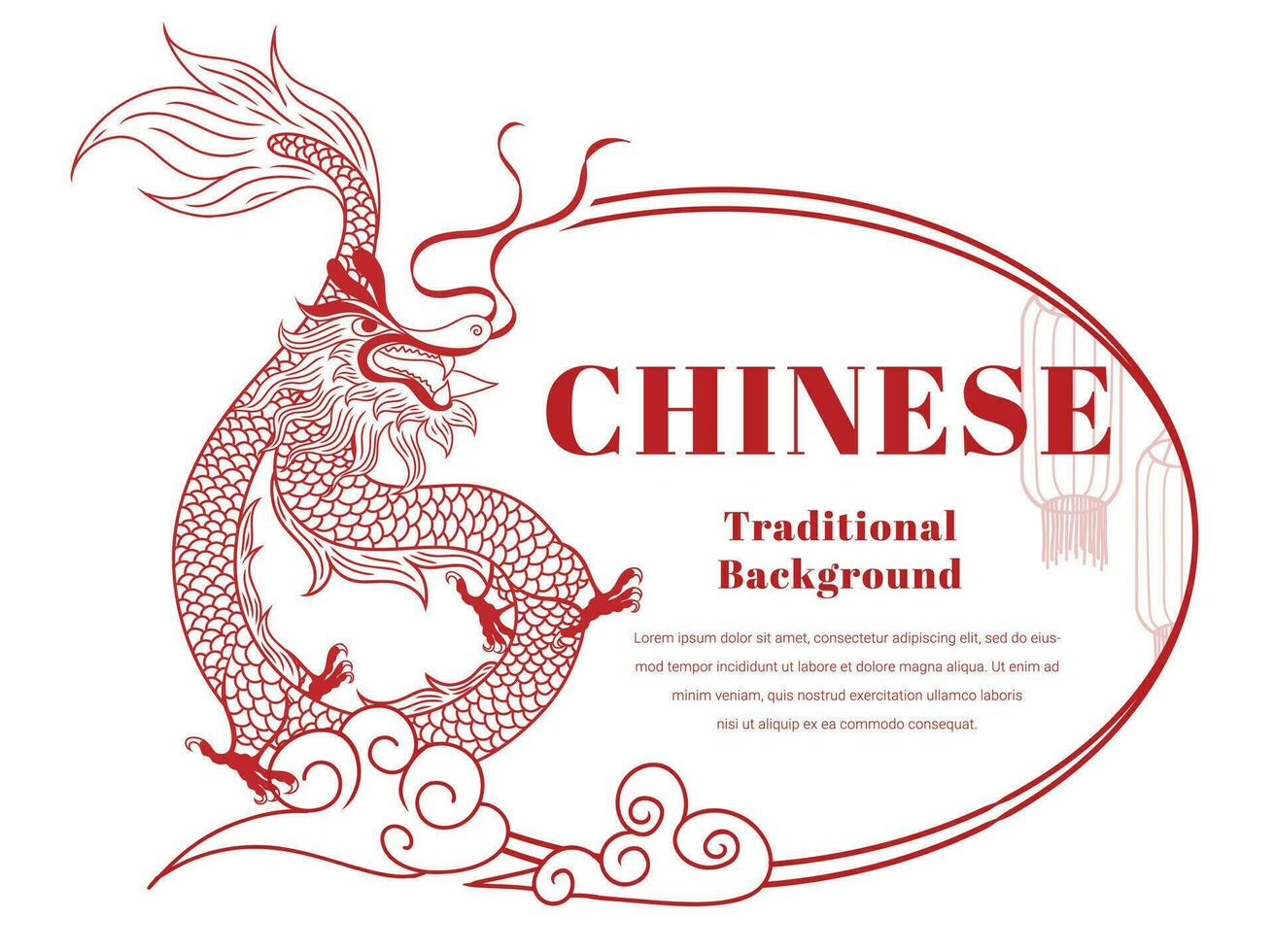 circulo marco, líneas rojo color , continuar chino estilo, chino Clásico marco, decorativo clásico festivo rojo antecedentes. vector