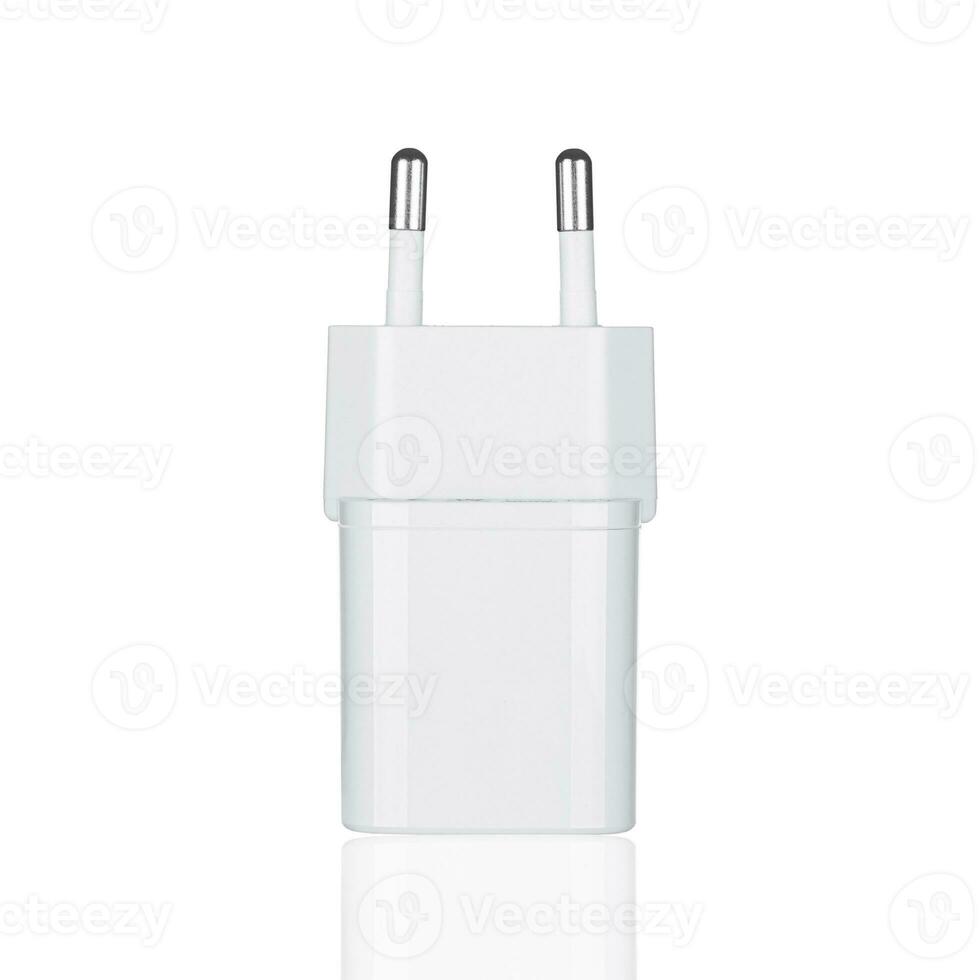 Network adapter 220V USB charging on a white background photo