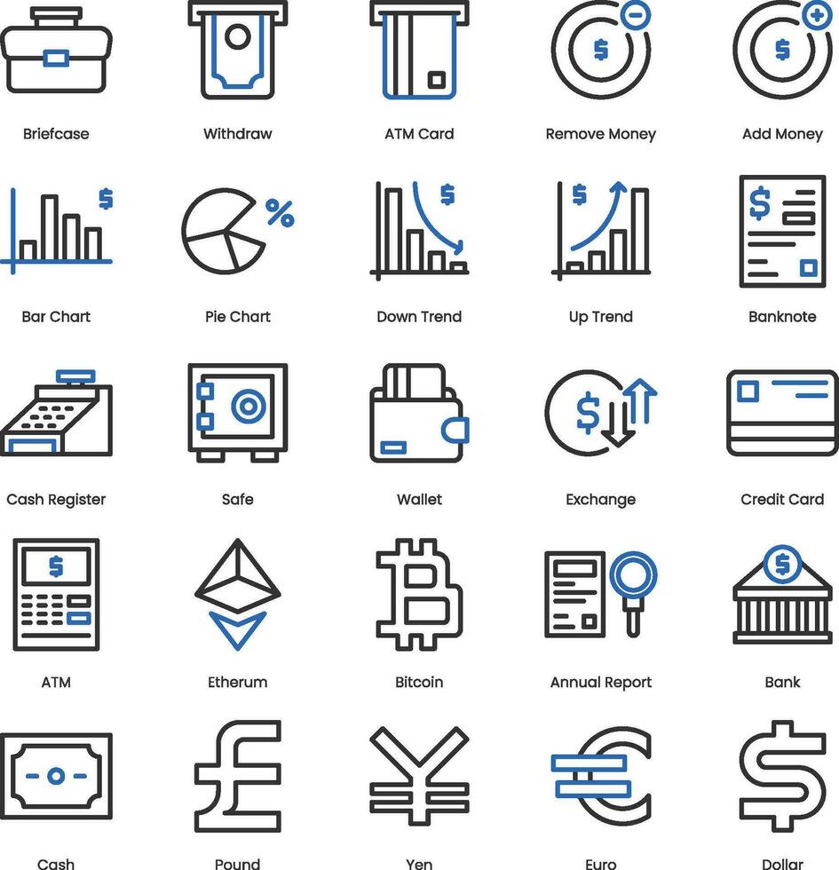 Currency Colored Simple Lined Icon vector