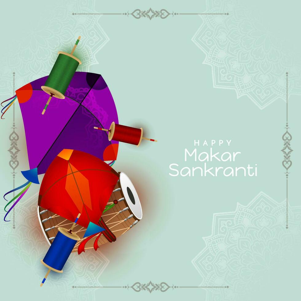 Happy Makar Sankranti cultural Indian festival background vector