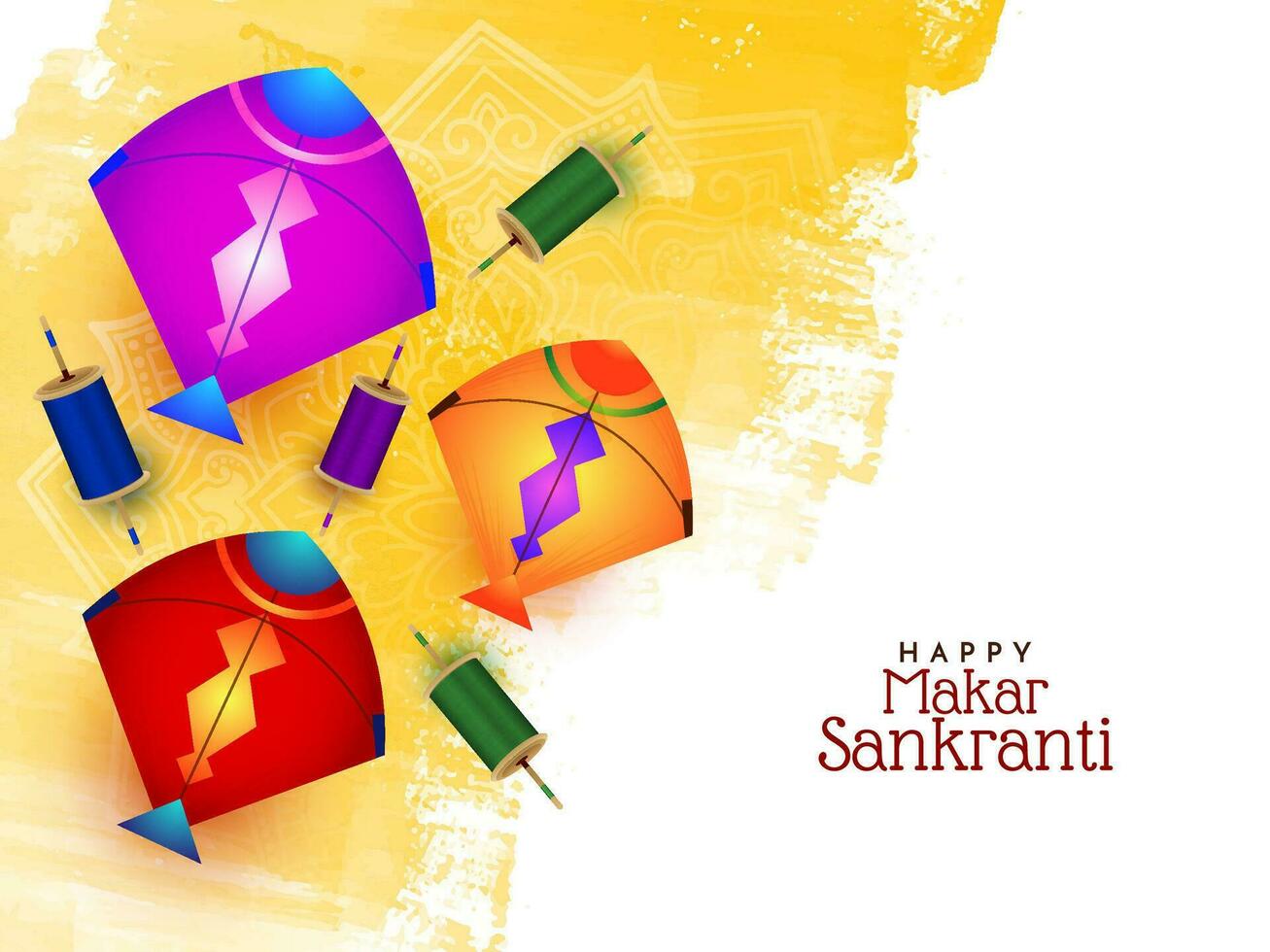Elegant Happy Makar Sankranti Indian festival card design vector