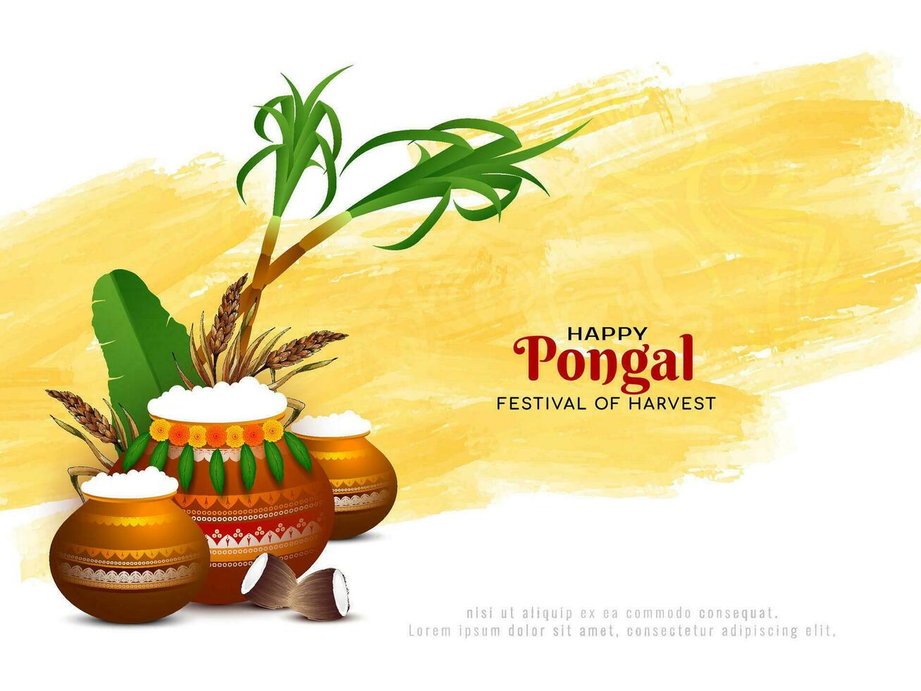 Happy Pongal religious south Indian festival background design vector