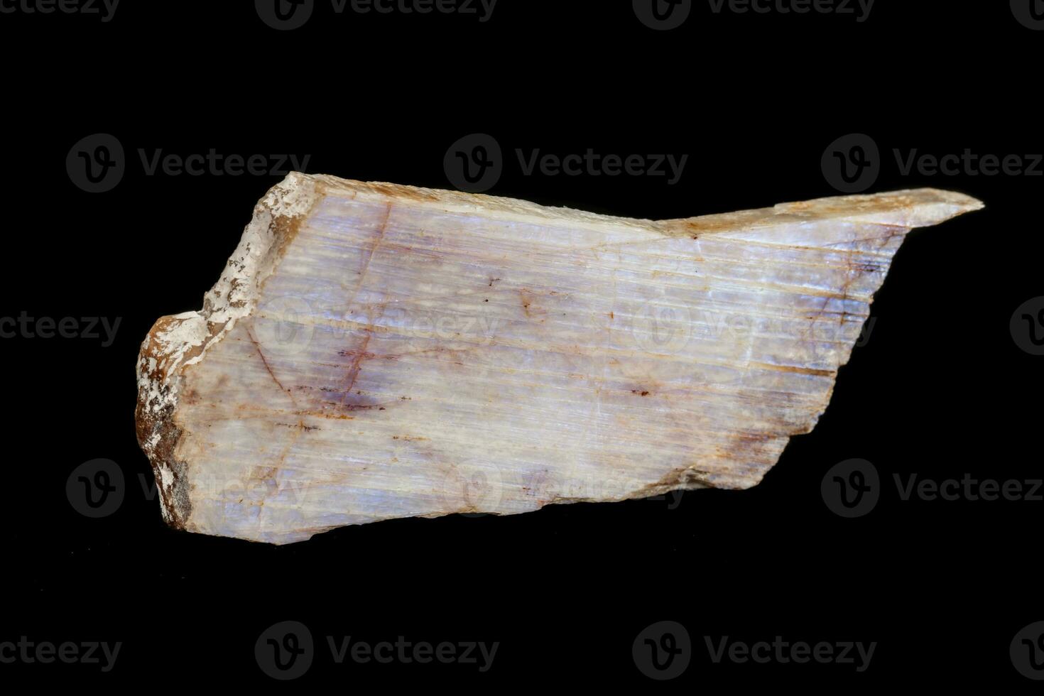 Macro of a stone mineral Moonstone on a black background photo
