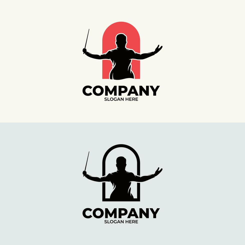 Vector graphic of Music conductor logo, Suitable for Musical Arranged and orchestra logos