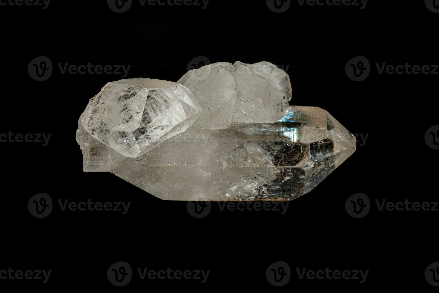 Macro mineral stone rhinestone, rock crystal on a black background photo