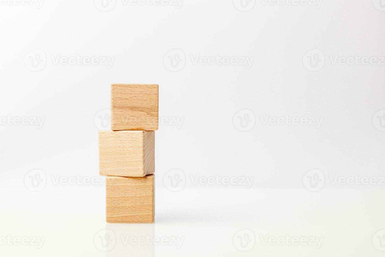 wooden cubes on a white background photo
