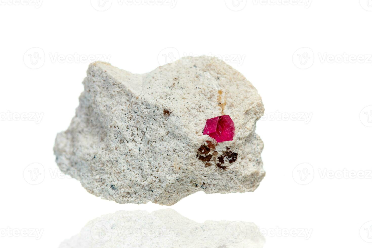 macro mineral stone tourmaline on a white background photo