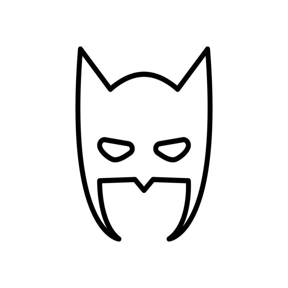 Flat Mask Line Icon Vector Illustration