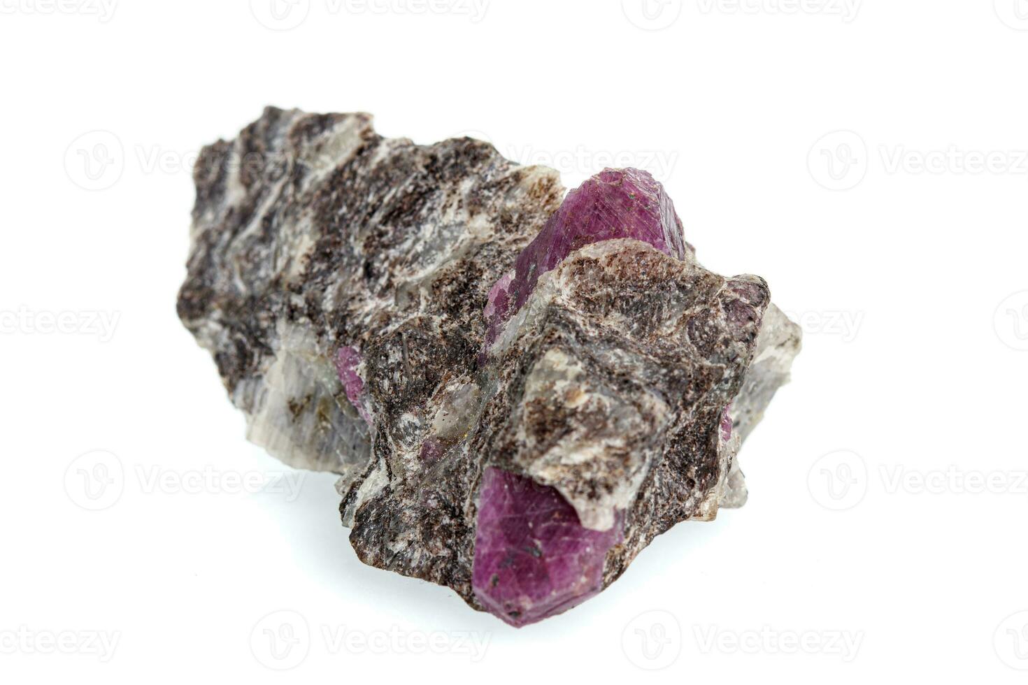 macro mineral stone ruby on a white background photo