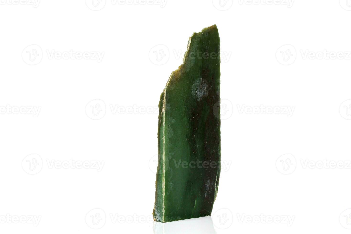 Macro stone Nephrite mineral on white background photo