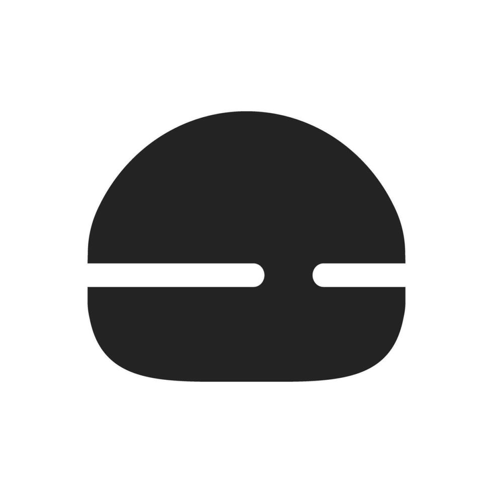 Burger Flat Silhouette Fast Food Icon Vector Illustration