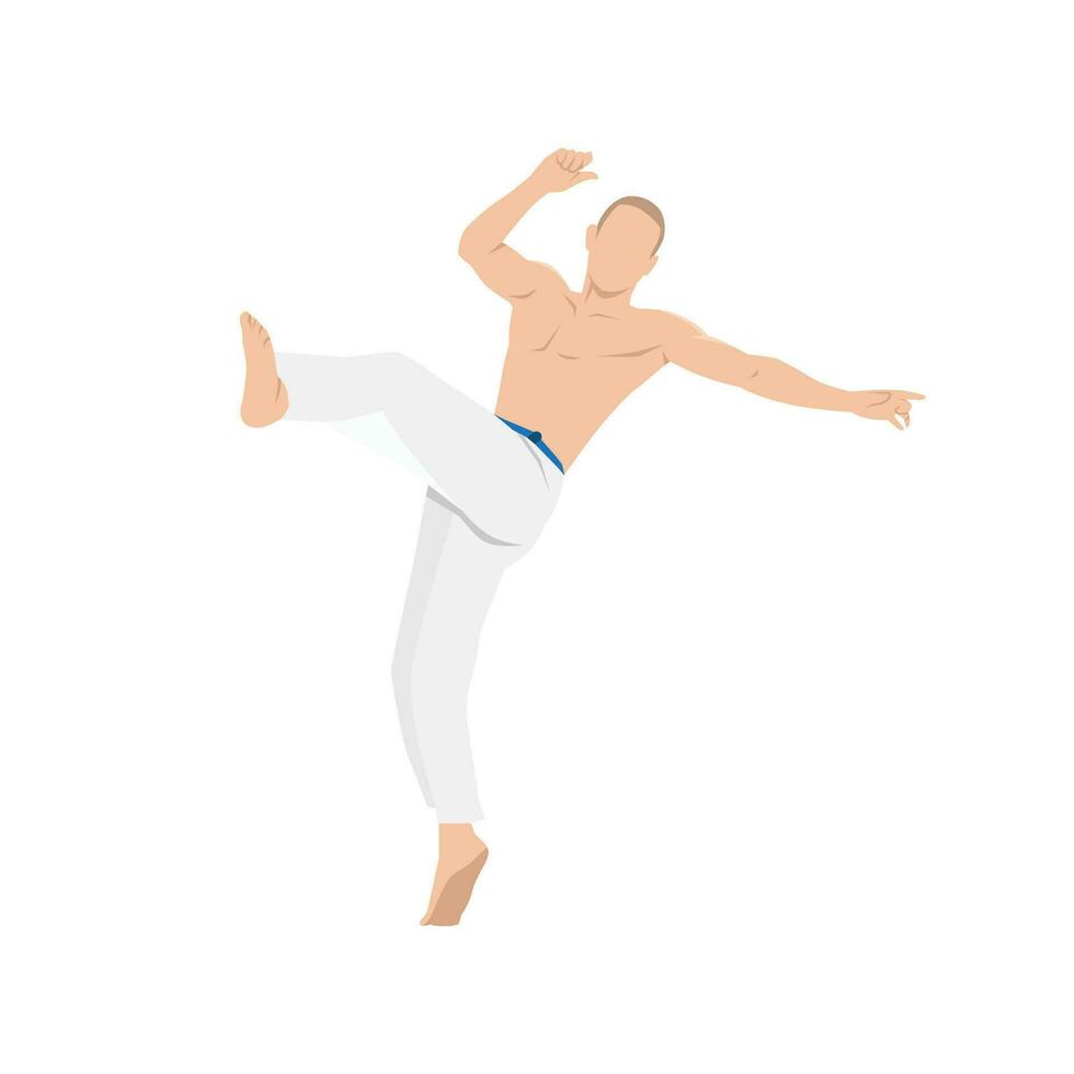 Man doing Capoeira Martial arts. Combat sport. vector