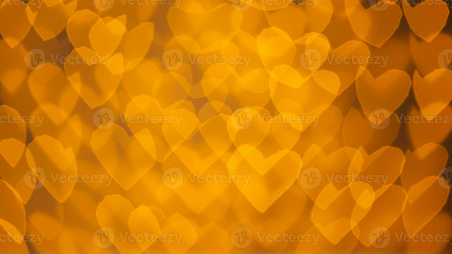 beautiful hearts made of lights on a blurred background photo