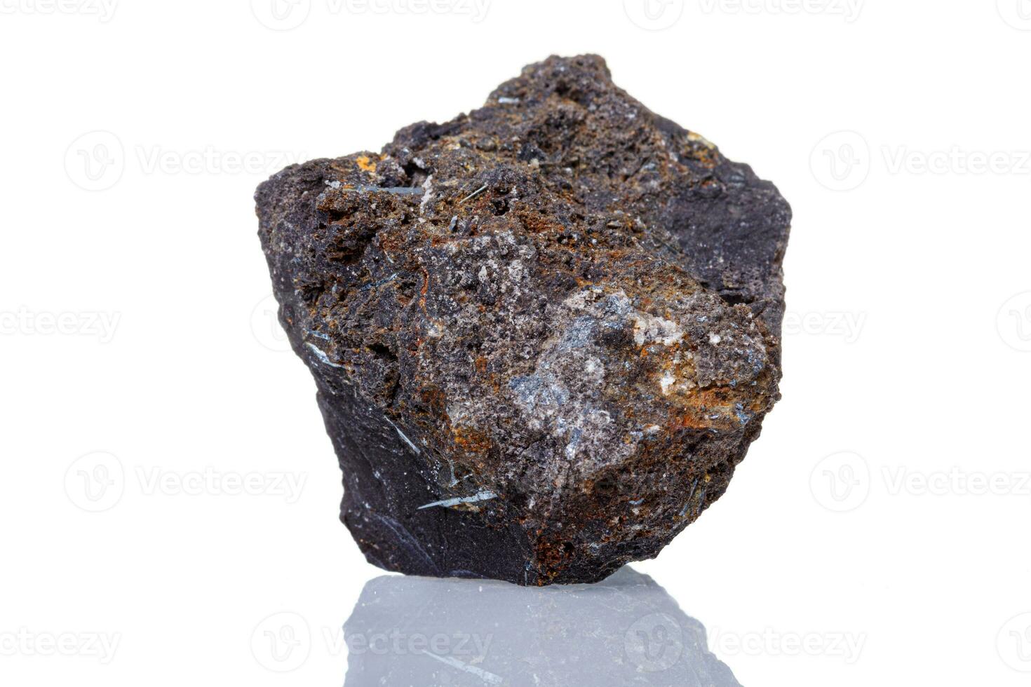 macro mineral stone Ilmenite on a white background photo
