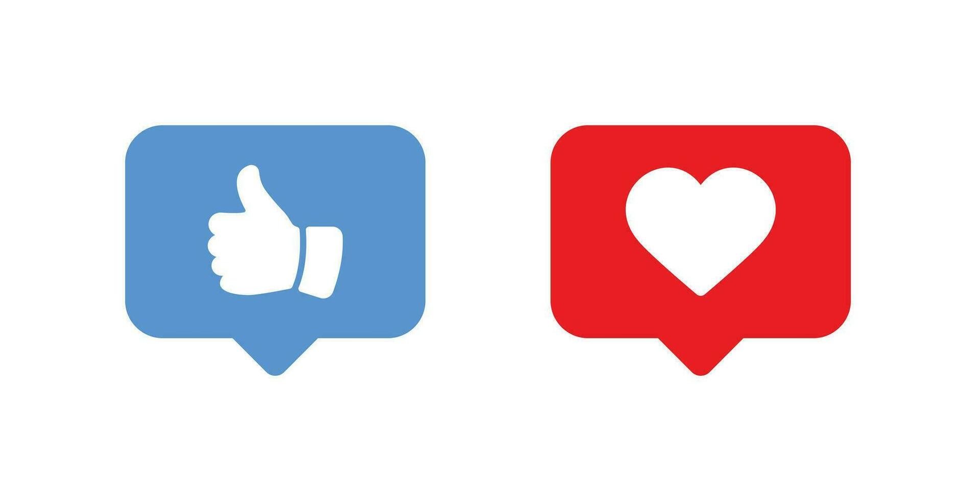 Social Media Reaction Icons Set - Heart, Like, Thumbs Up Symbols vector