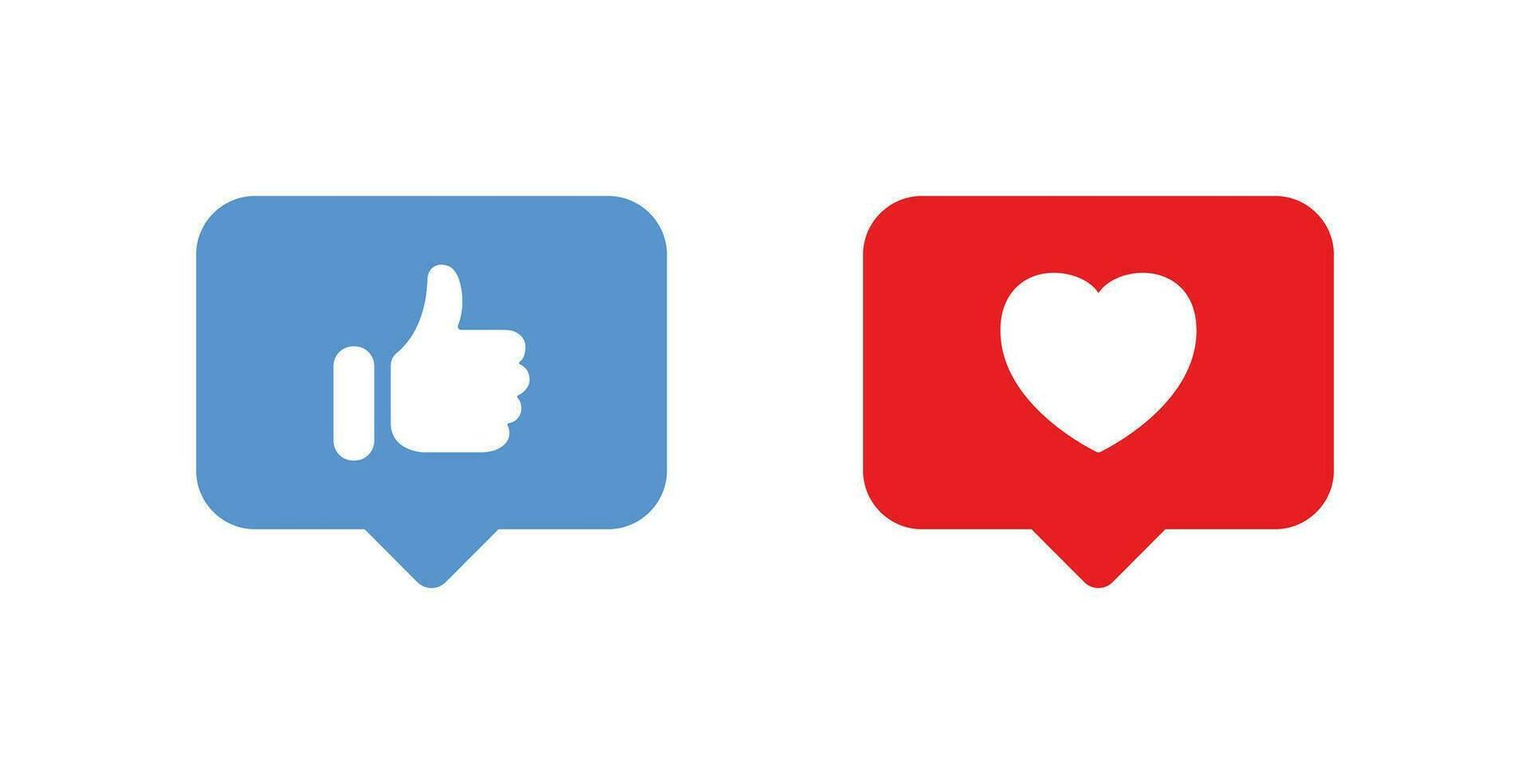 Social Media Reaction Icons Set - Heart, Like, Thumbs Up Symbols vector