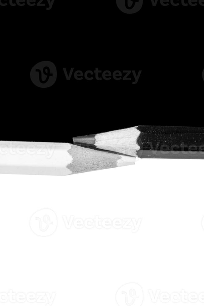 white and black pencil on white and black background photo