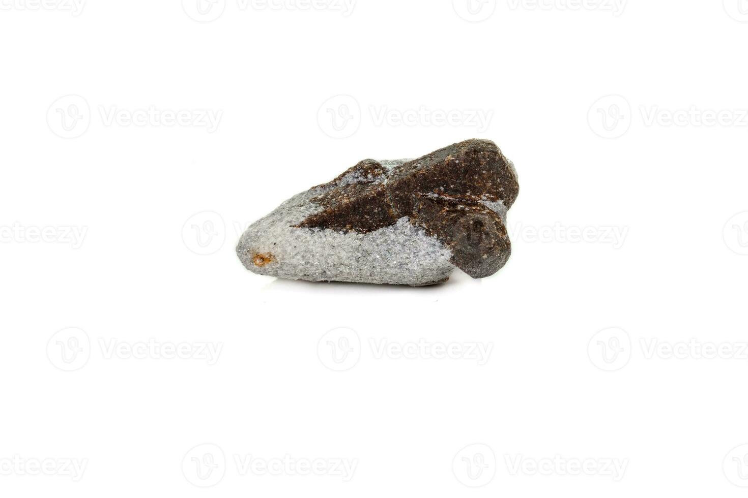 macro mineral stone Staurolite on a white background photo