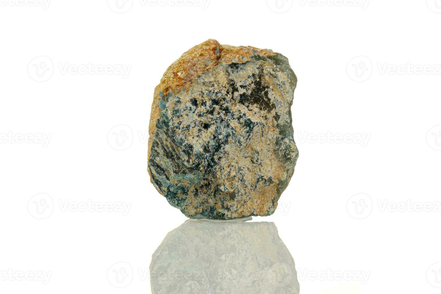 macro mineral stone Chrysocolla on a white background photo