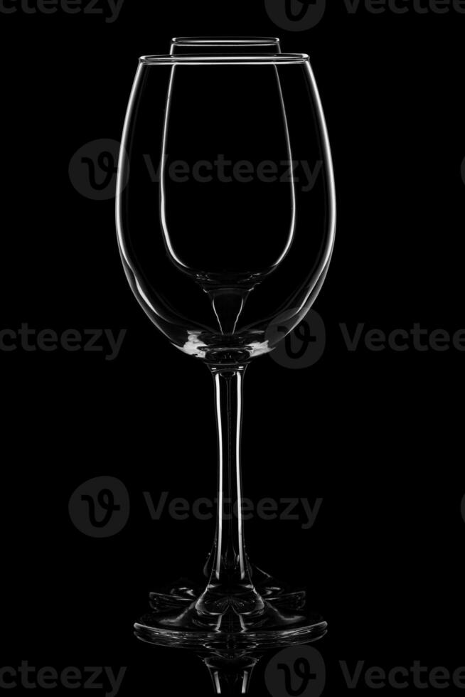 beautiful glass of wine on a black background photo