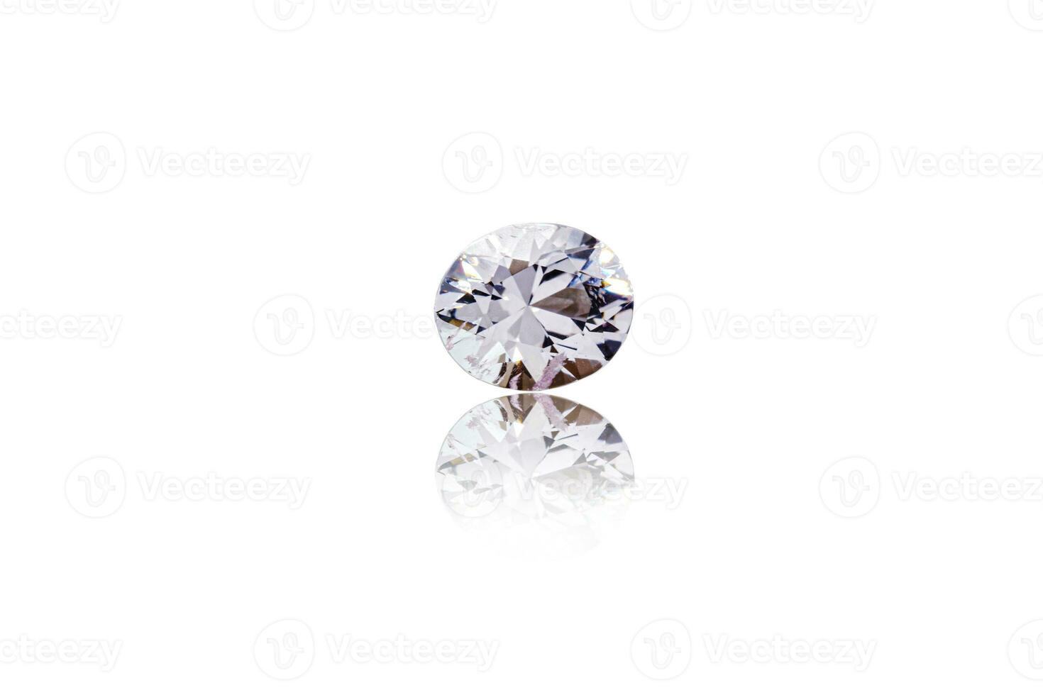 macro mineral faceted stone Morganite on a white background photo