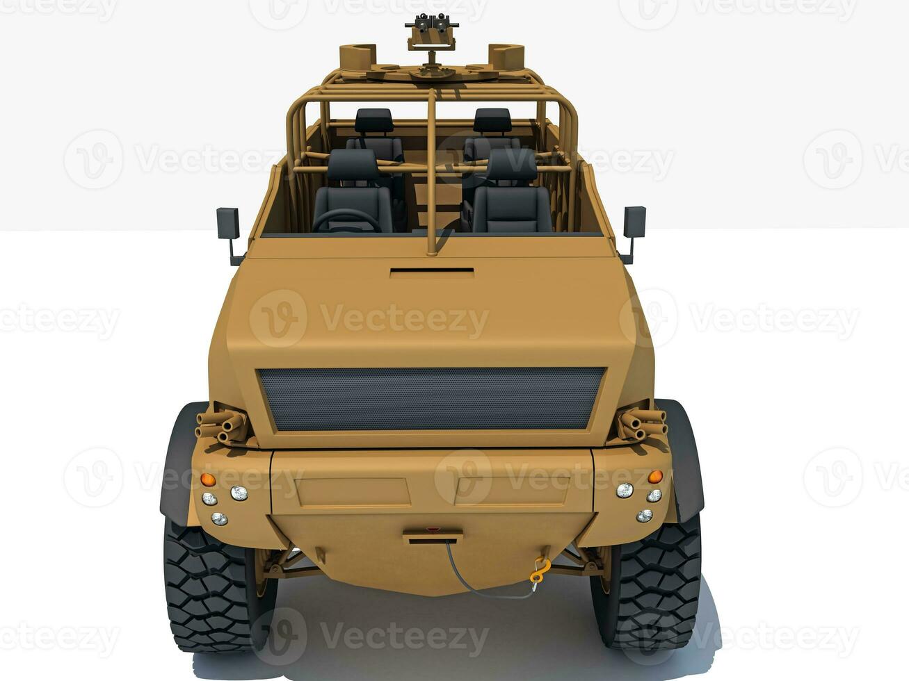 Military Vehicle 3D rendering on white background photo