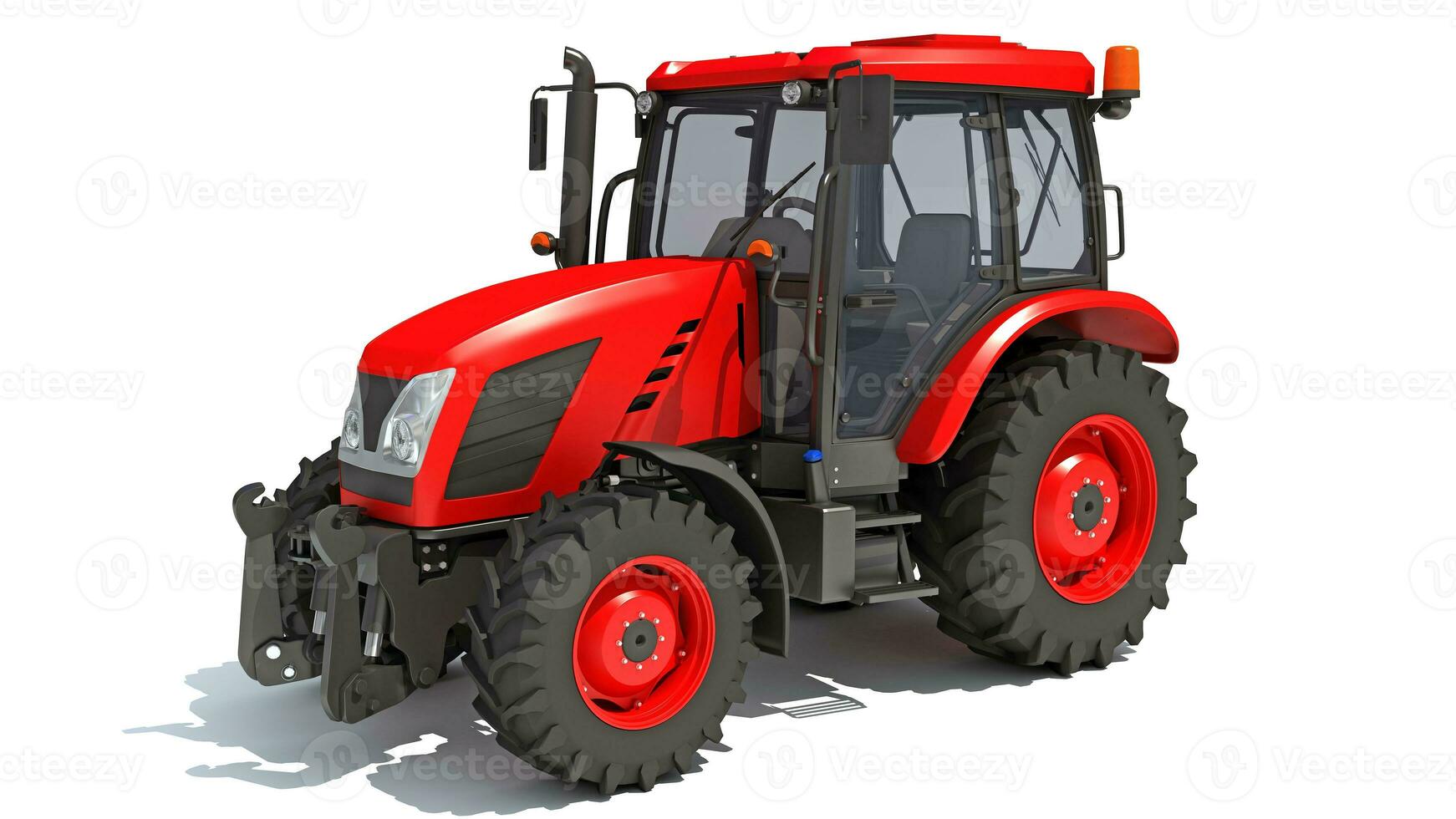 Farm Tractor 3D rendering on white background photo