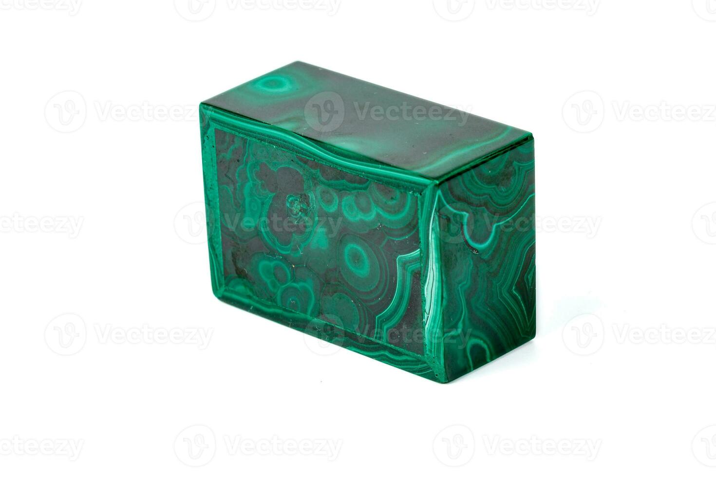 macro malachite boxes on white background photo