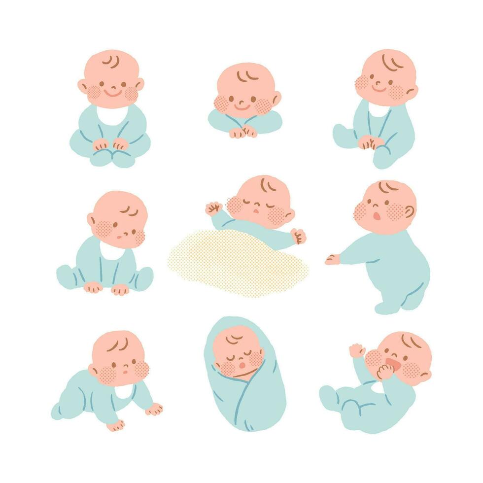 Set Of Cute Little Baby vector