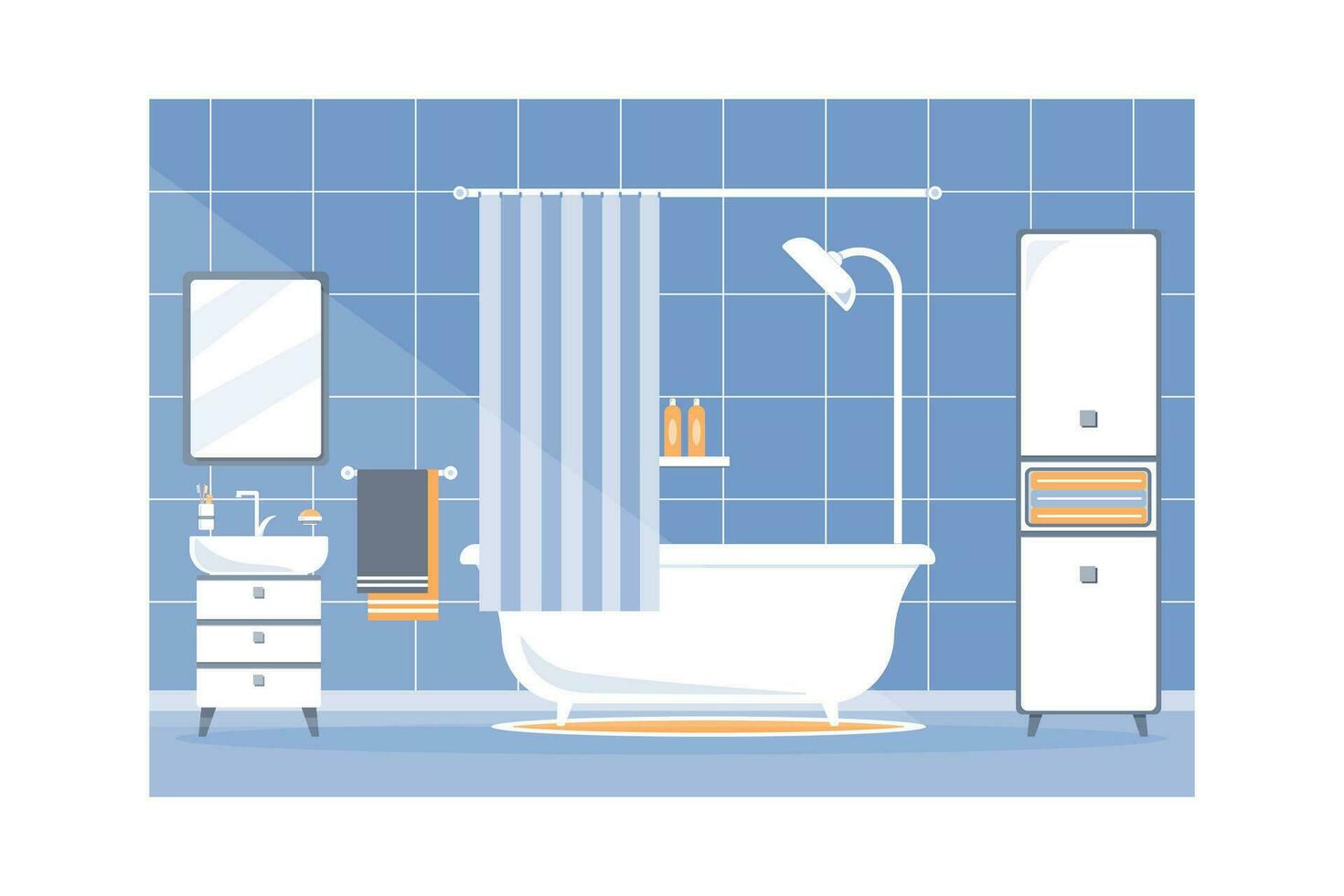 Bathroom flat template vector