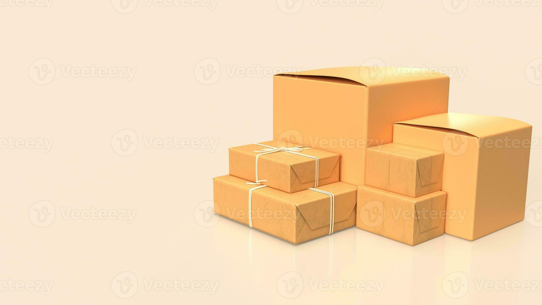 el Envío caja para compras en línea o transporte concepto 3d representación. foto