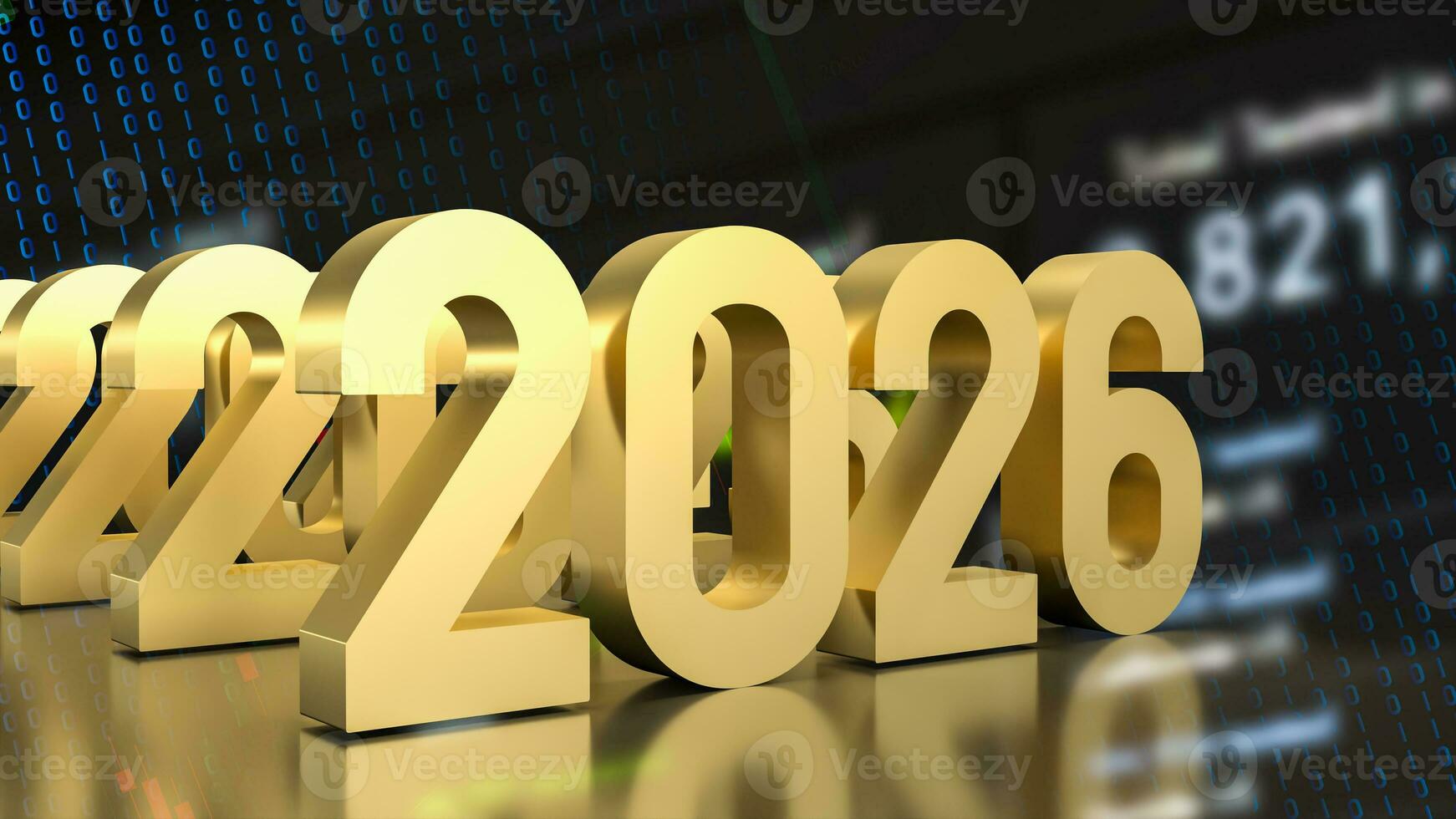 The 2026 year for Business concept 3d rendering. photo