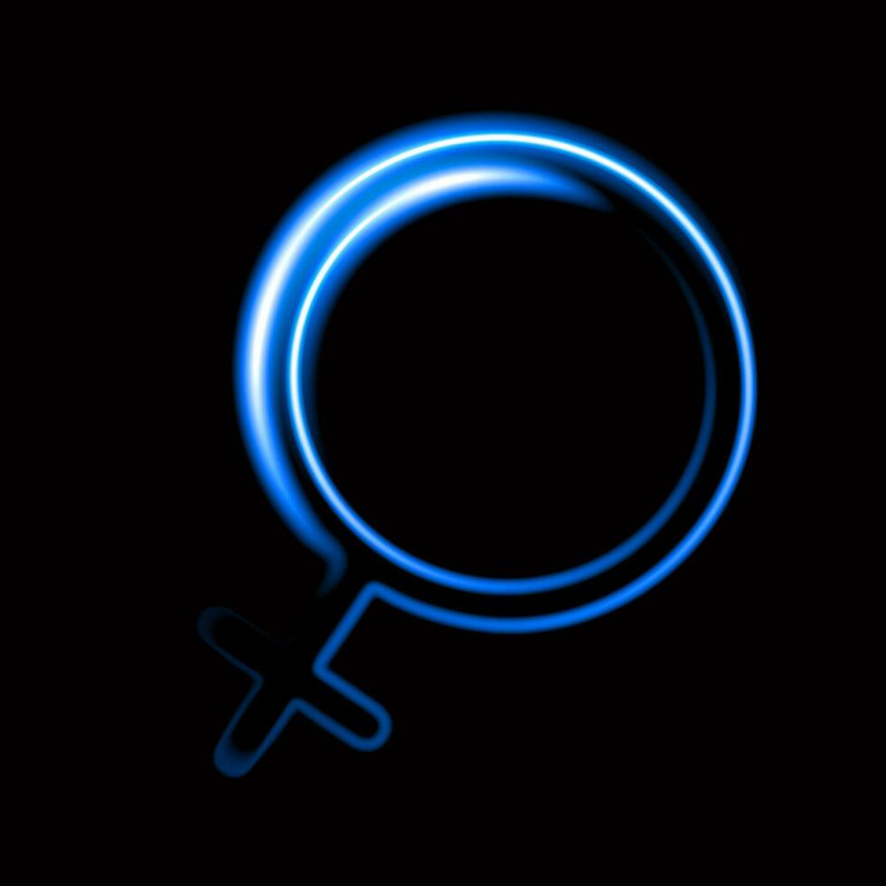 Vector isolated illustration of Venus planet astrological sign icon. Neon astrological sign.