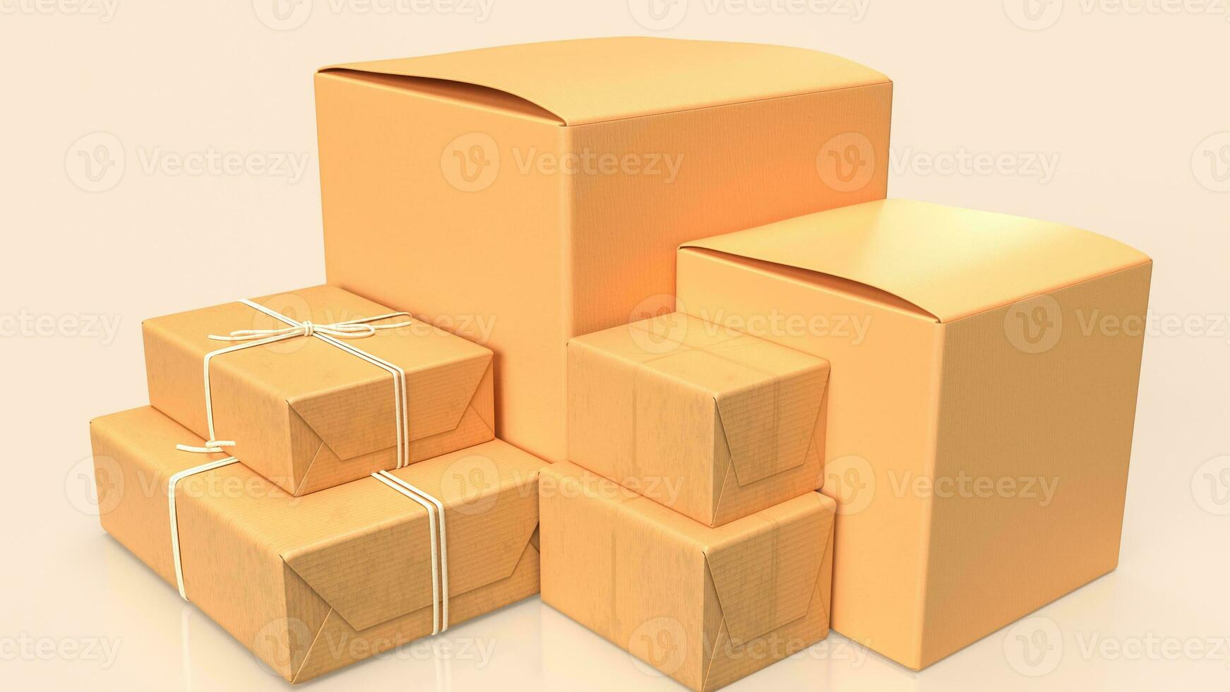 The  Shipping box  for shopping online or transport concept 3d rendering. photo