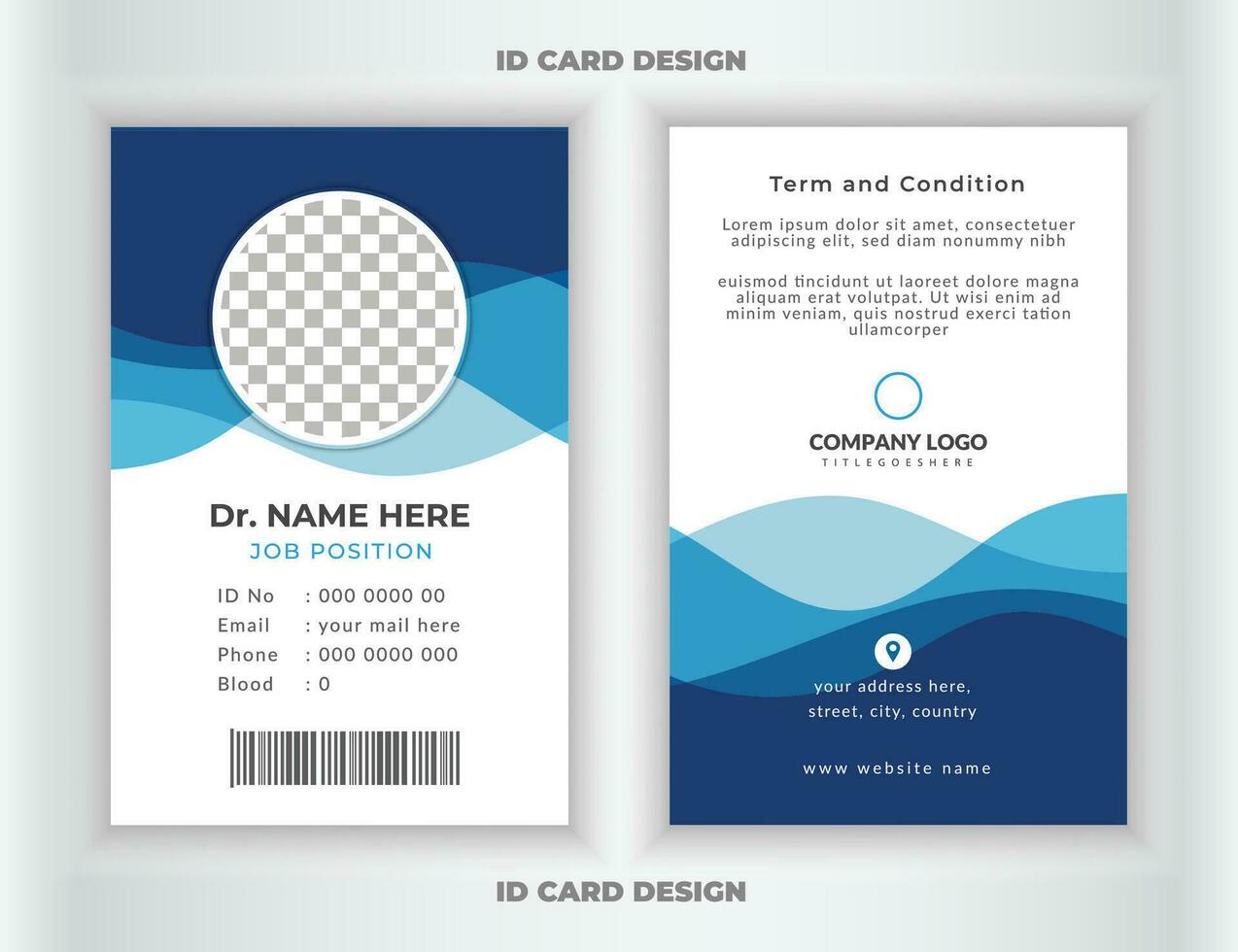 ID card design for medical identity. Medical style id card design. Doctor id card template for medical or hospital and healthcare vertical id card design. vector