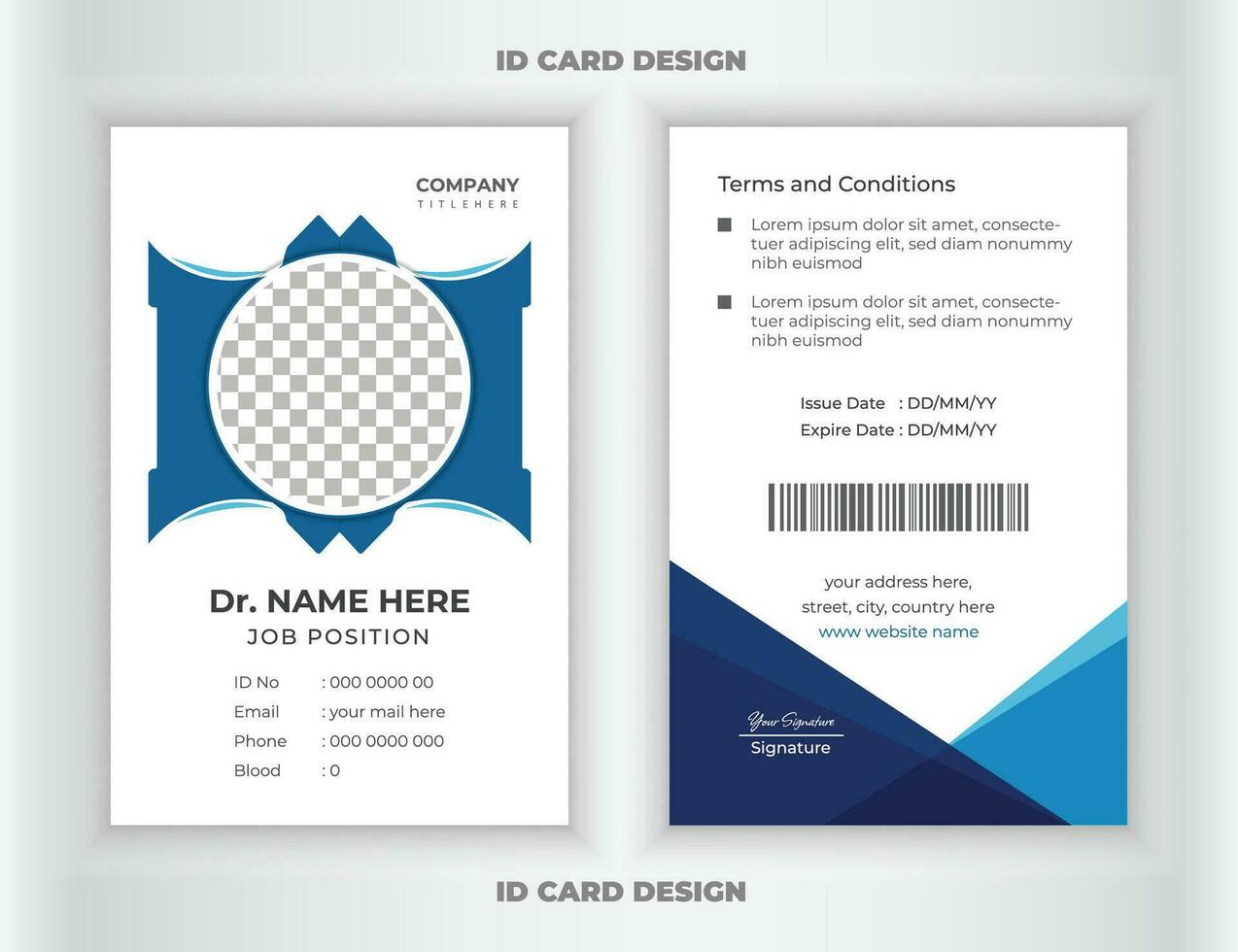 Doctor Identification Card badge design vector