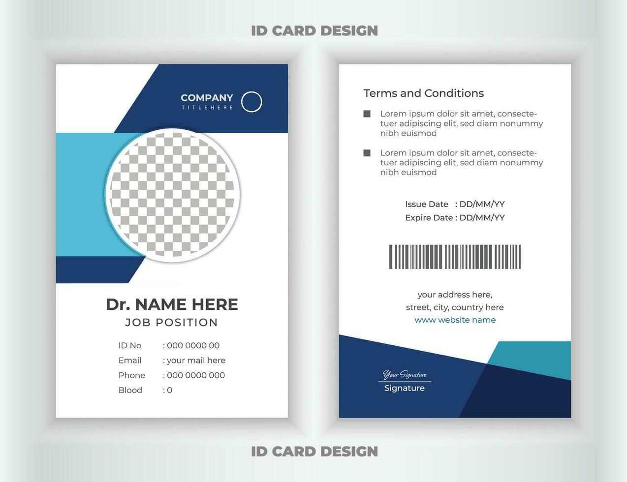 Modern Medical Identity Card Design vector