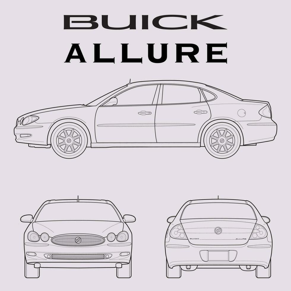 2006 Buick Allure car blueprint vector