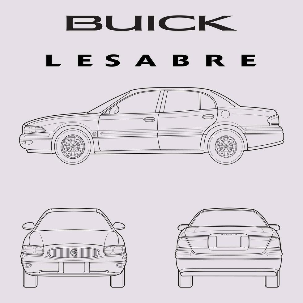 2005 Buick Lesabre car blueprint vector