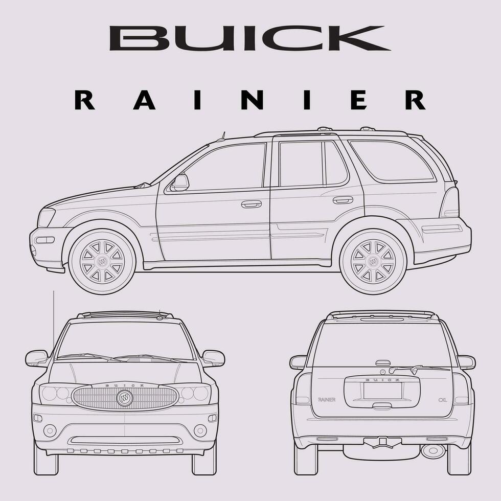 2005 Buick Rainier car blueprint vector