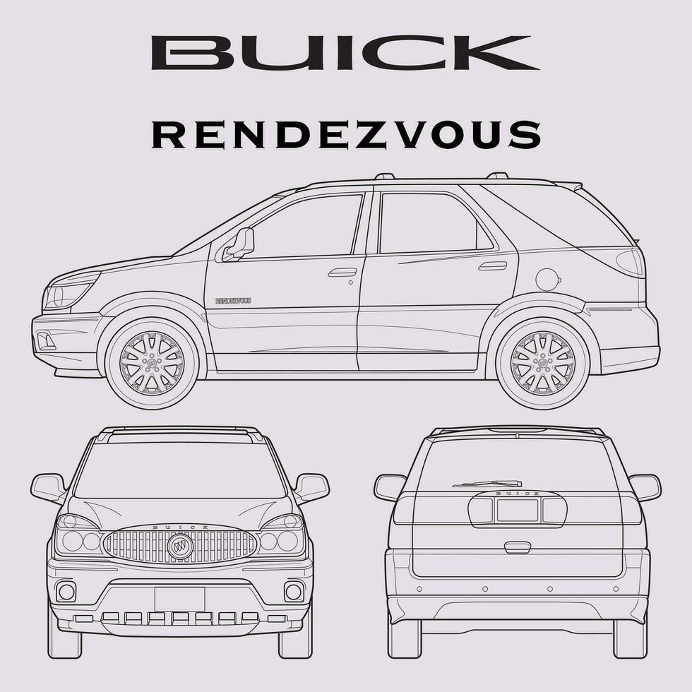 2006 Buick Rendezvous car blueprint vector